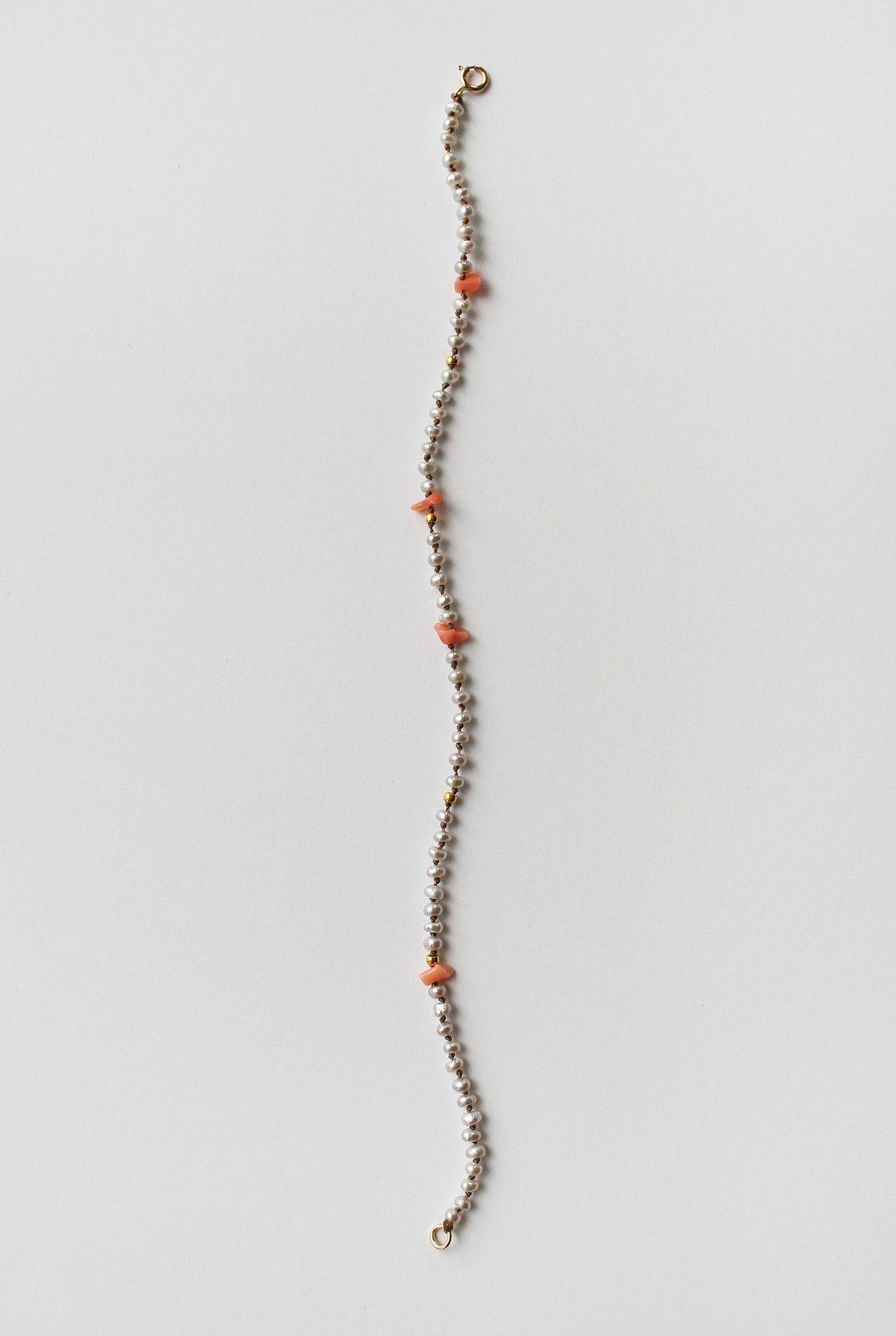 Grey Pearls and Coral Bracelet