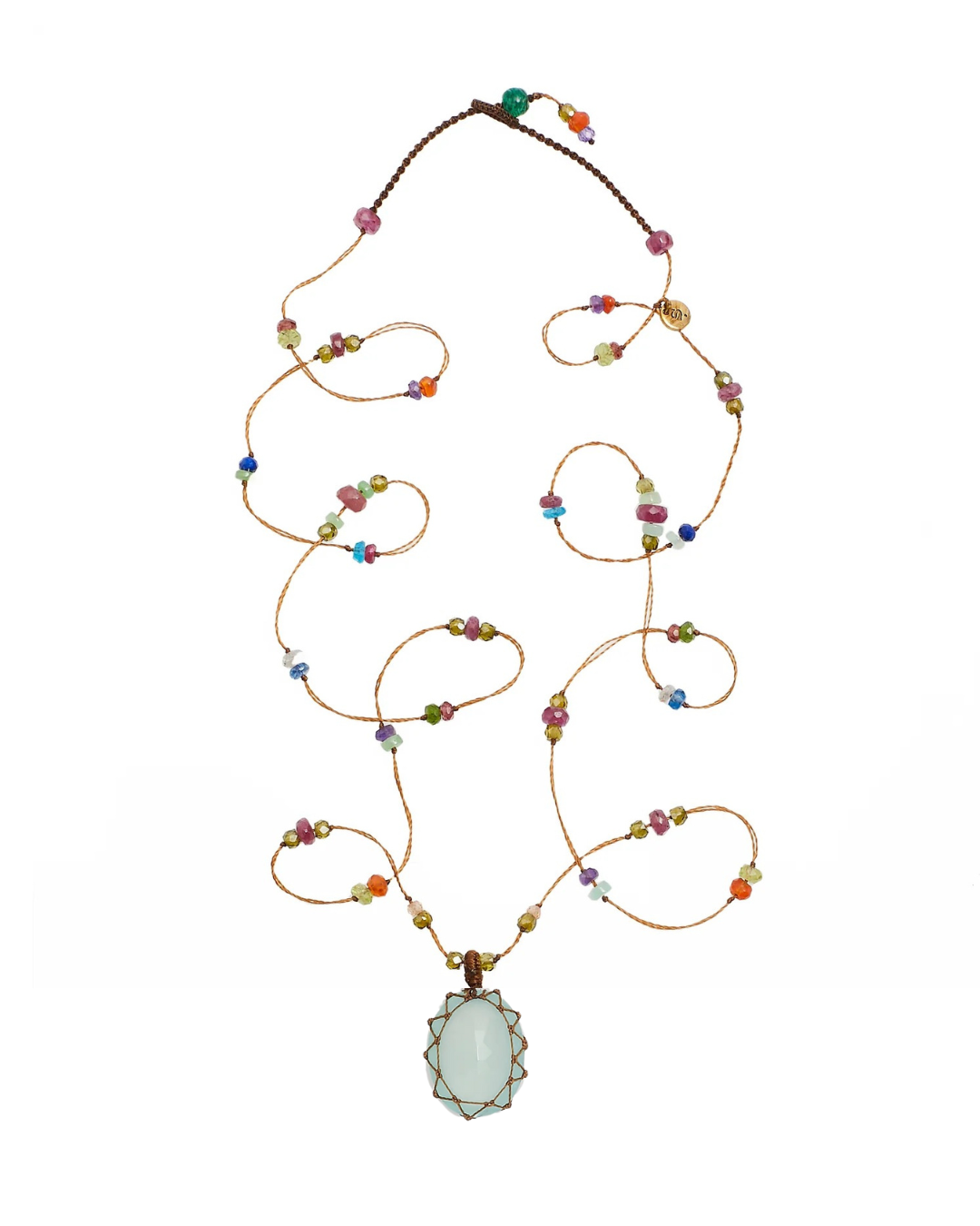 Long Tibetan Calcedony Pendant