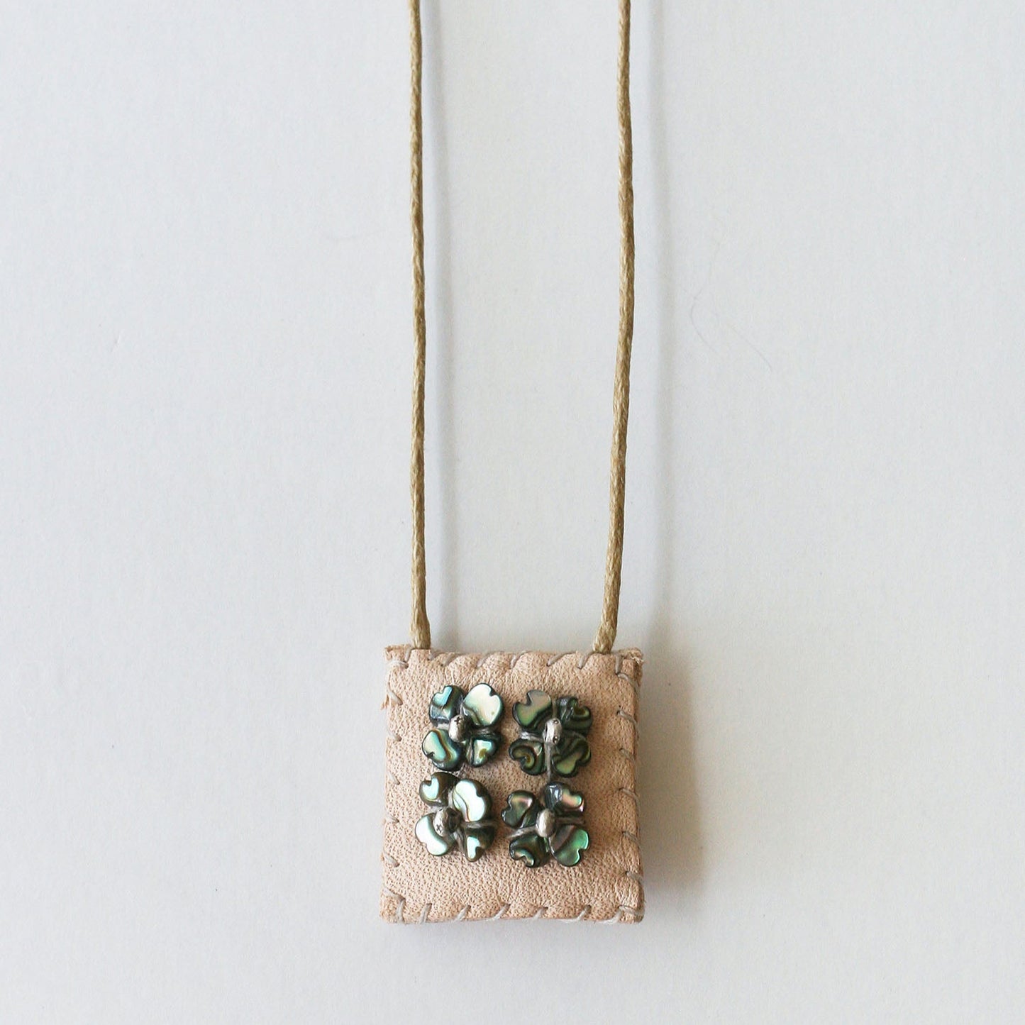 Clover Leather Talisman Necklace