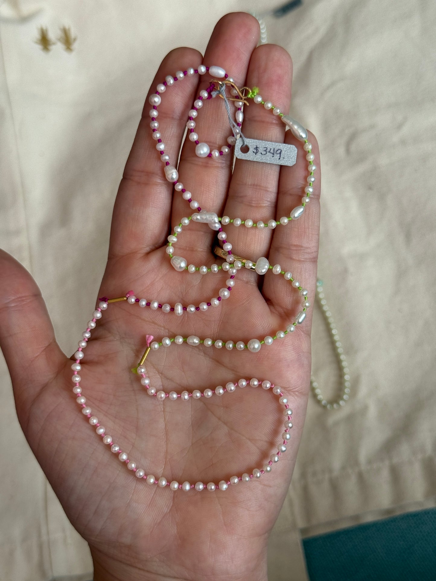 Pearl Knotted Multicolor 24” Necklace