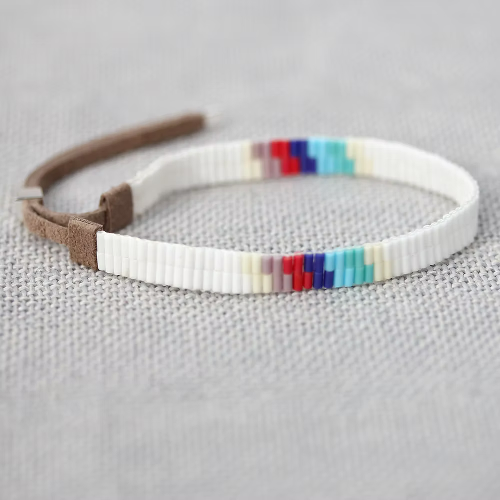 Bolt White Beaded Bracelet
