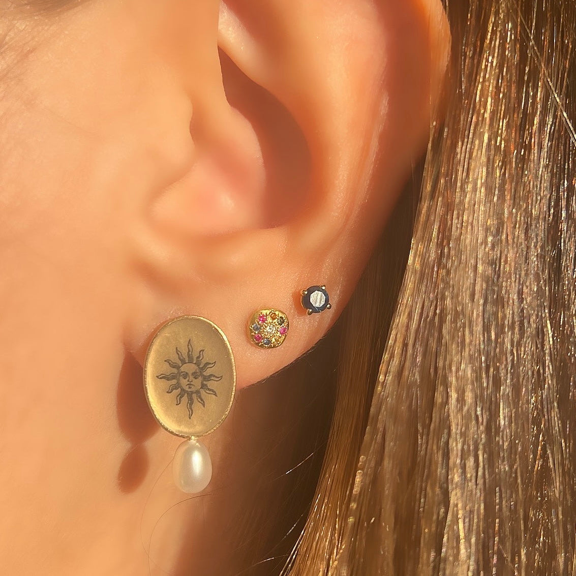 Celestial Pearl Gold Earrings