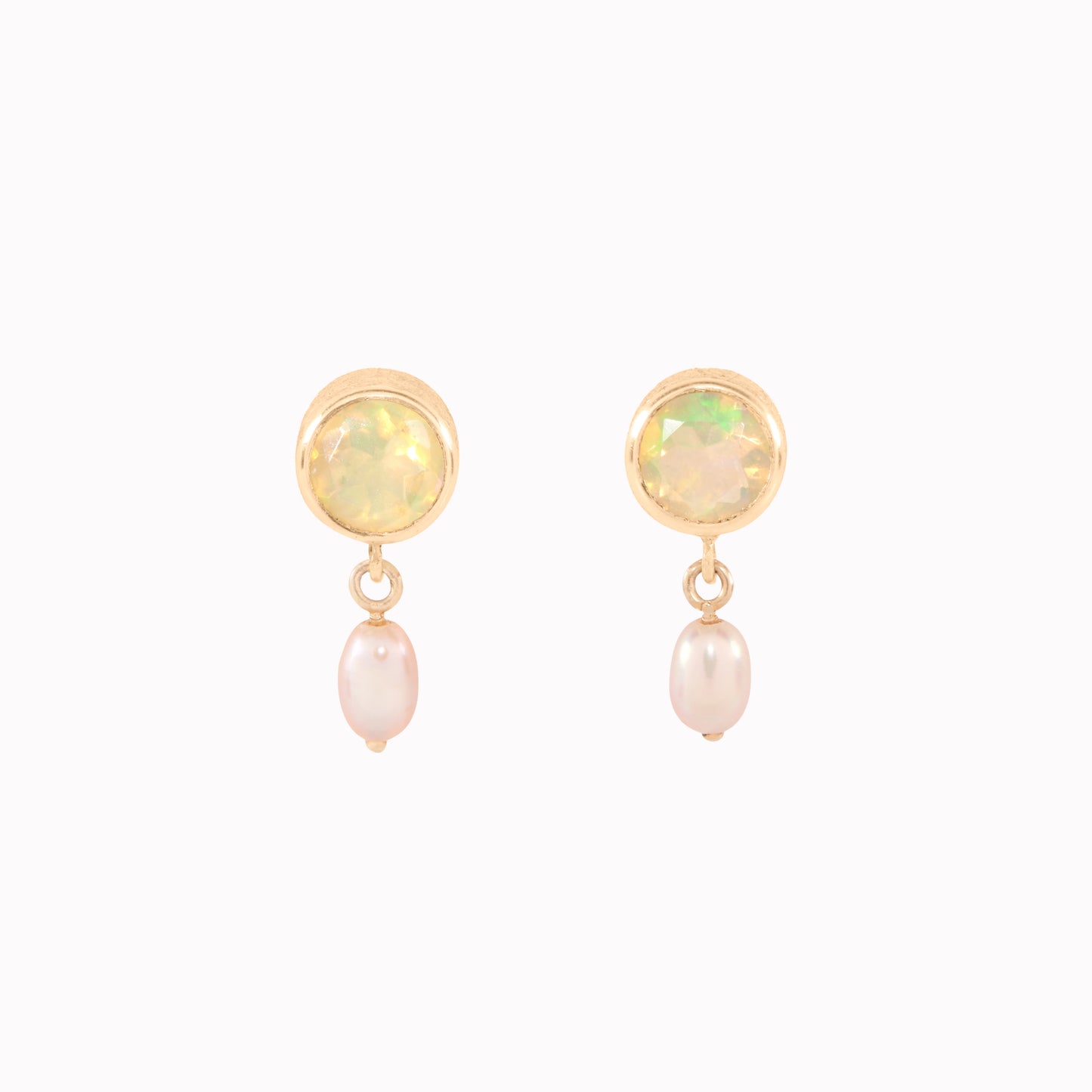 Moonstone and Pearl Studs