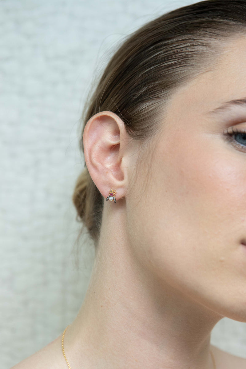 BYE Bee Ruby Earrings