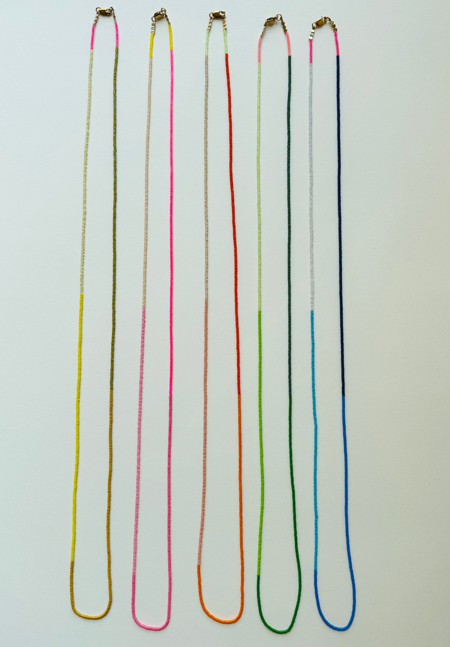 30" Ombré Color Seed Beads Necklace