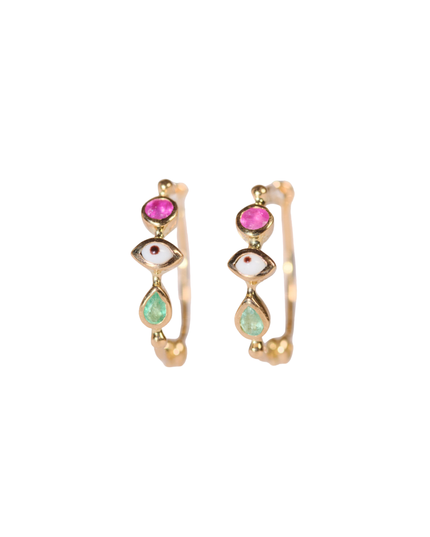 Multi Gem N°3 Hoop Earrings