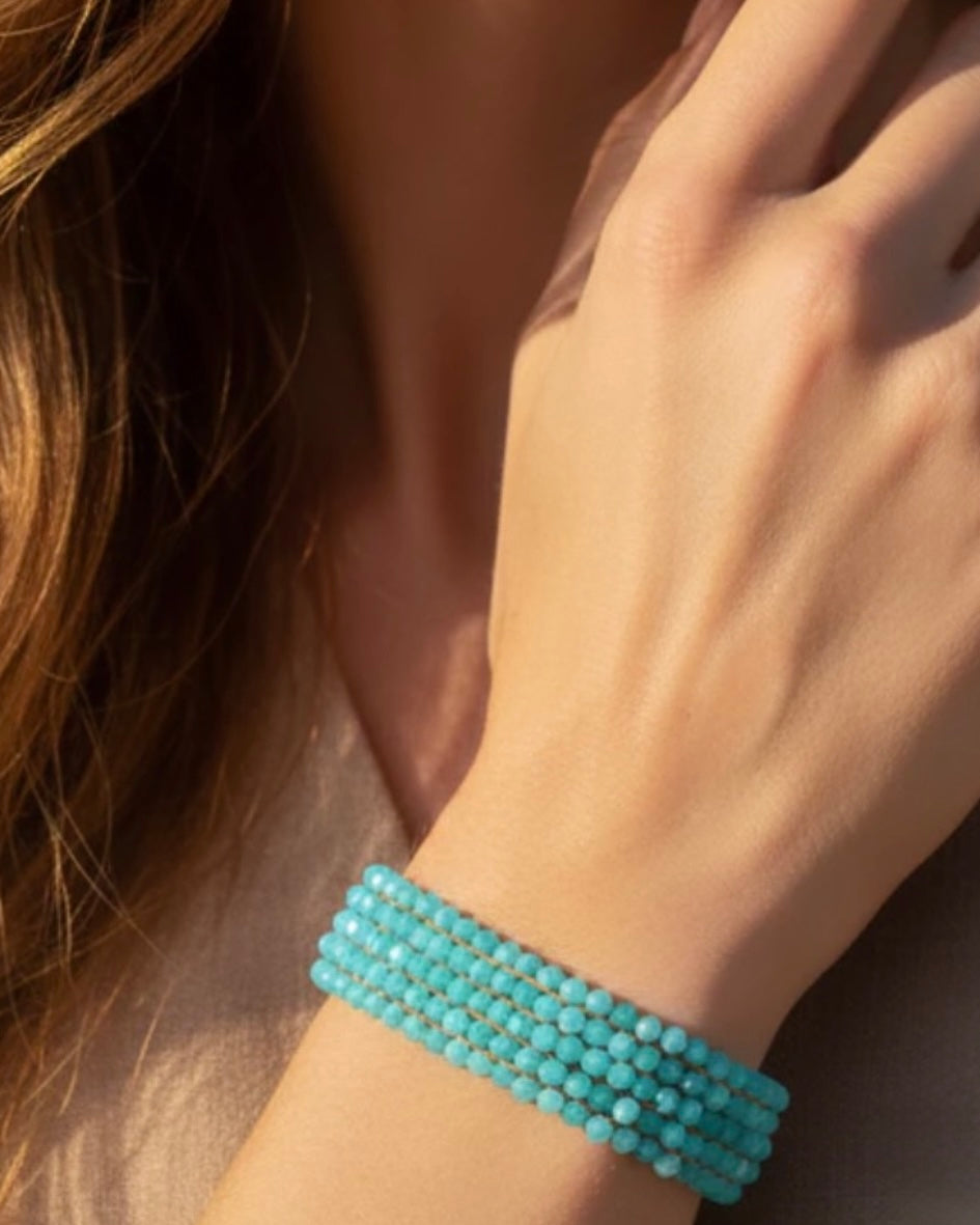 Amazonite Crochet Tassel Bracelet
