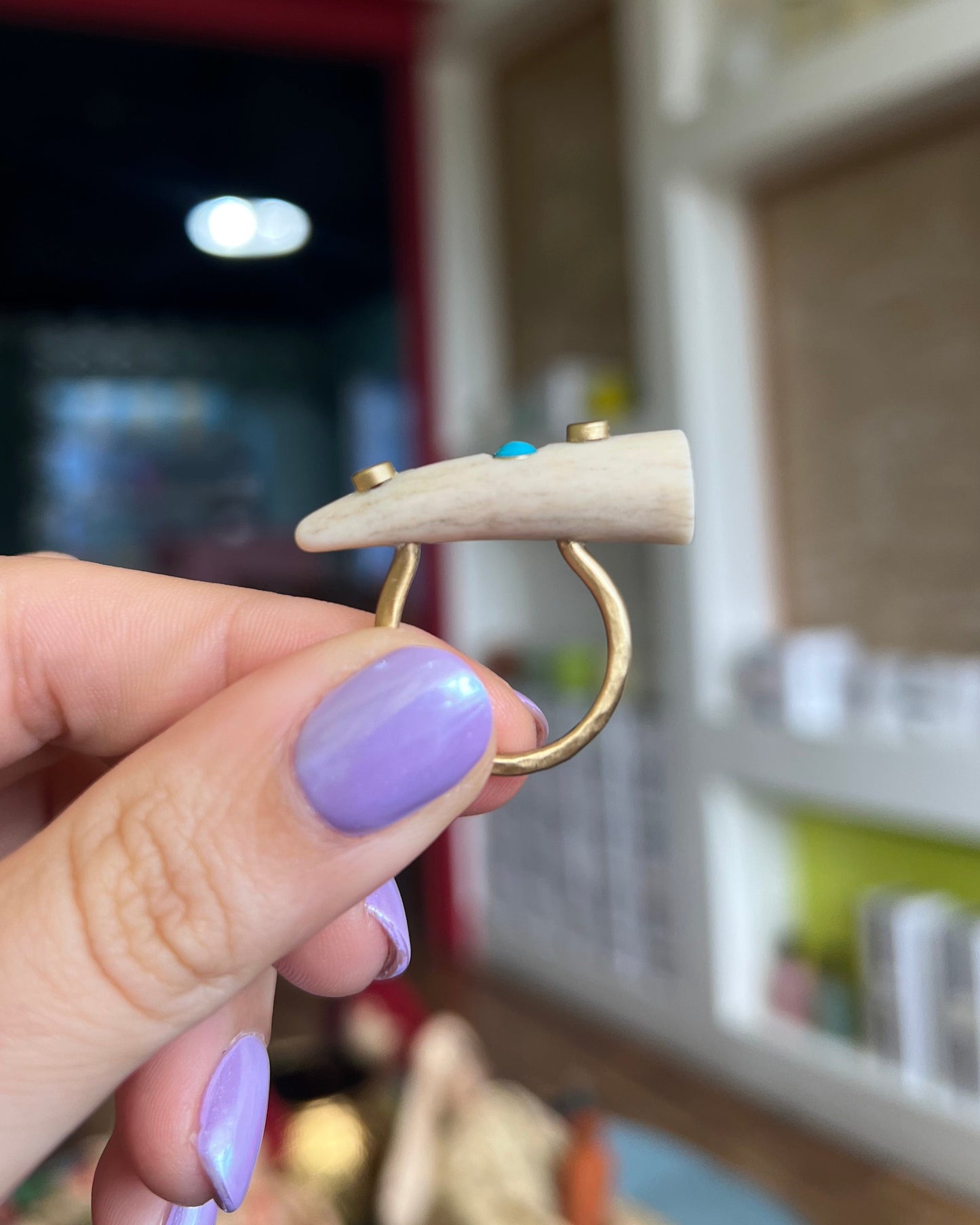 Antler with Turquoise Ring