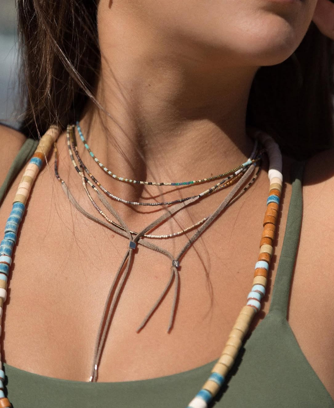 Glass Beaded Necklace - Oro