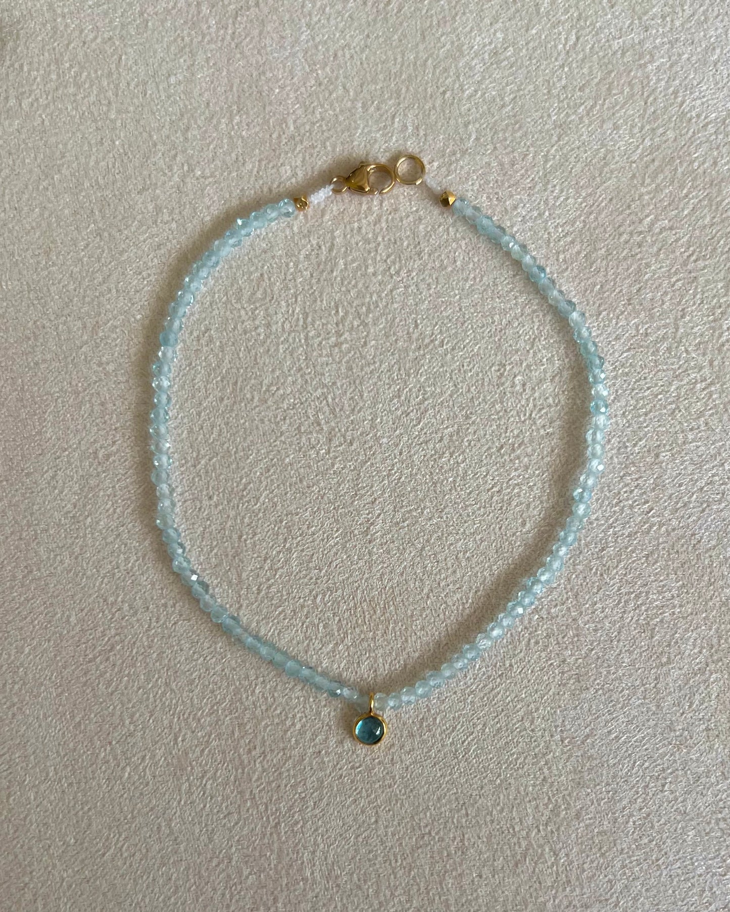 Blue Topaz And Aquamarine Beaded Bracelet