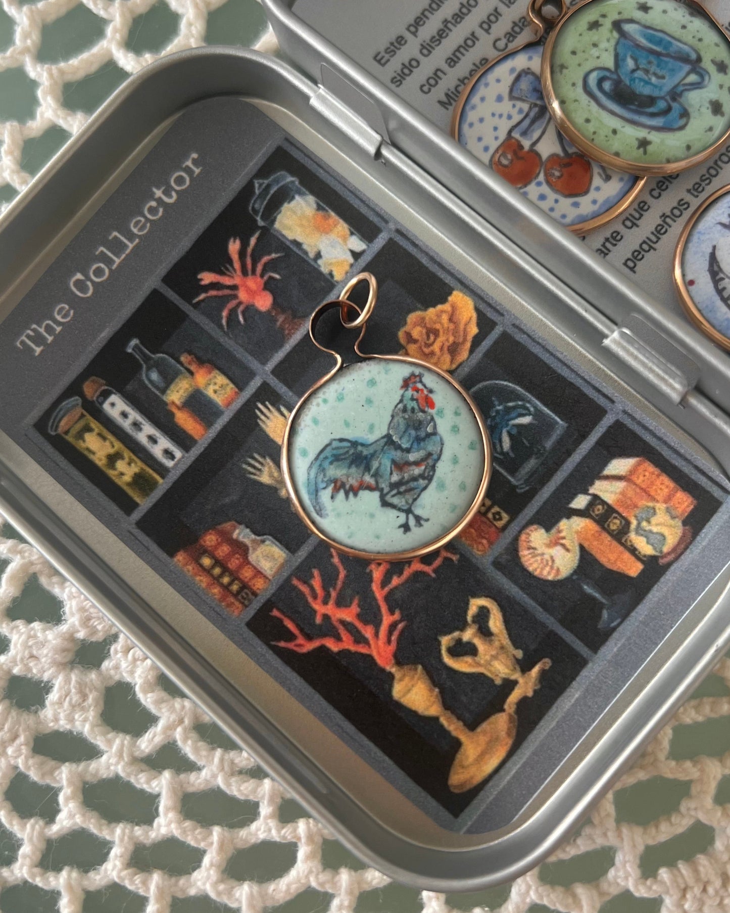 El Gallo Enamel Pendant