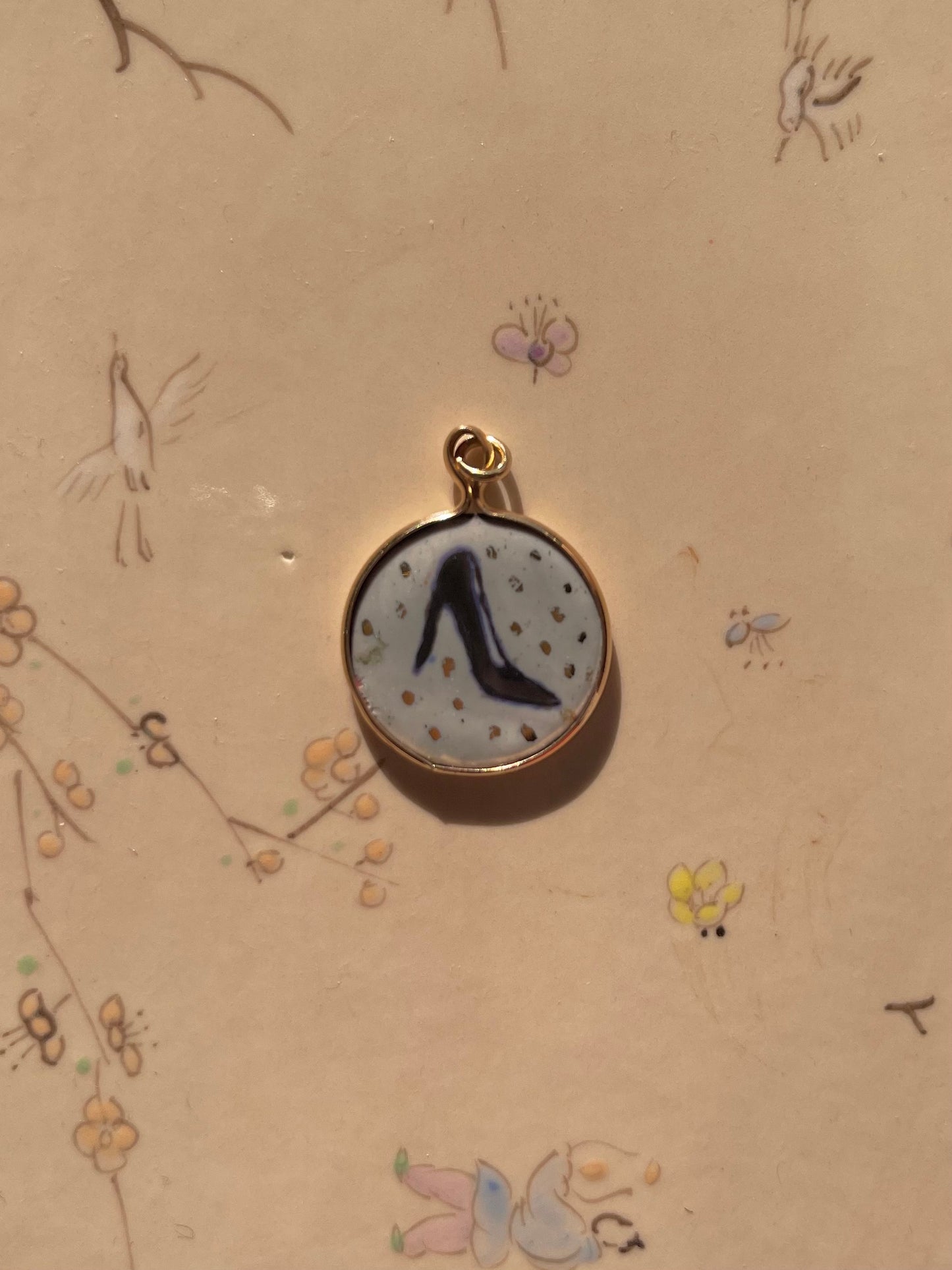 Stiletto Shoe Enamel Pendant