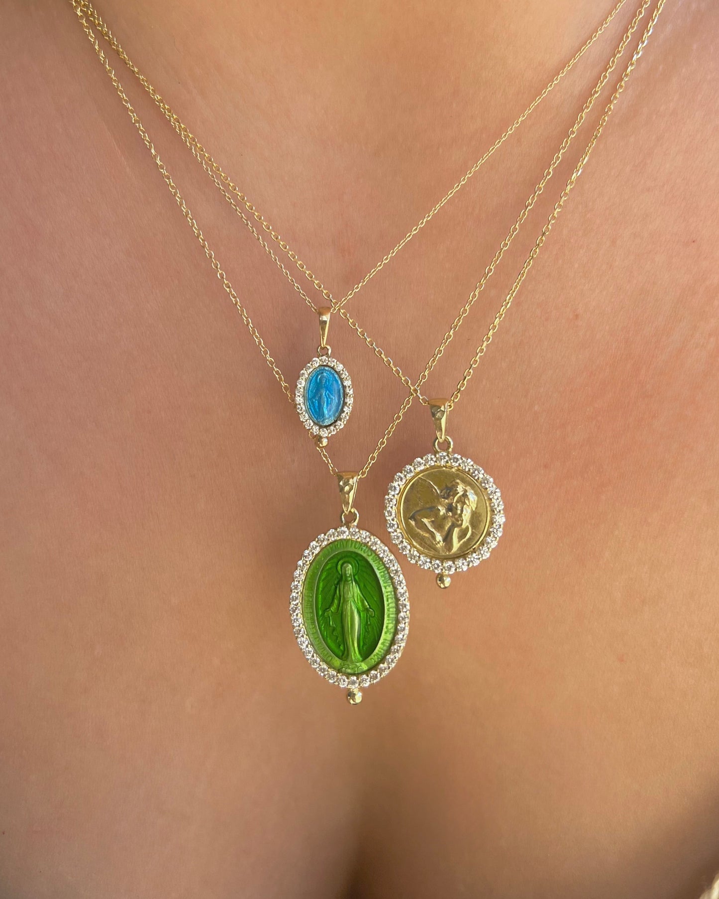 La Milagrosa Blue Enamel Mini Pendant