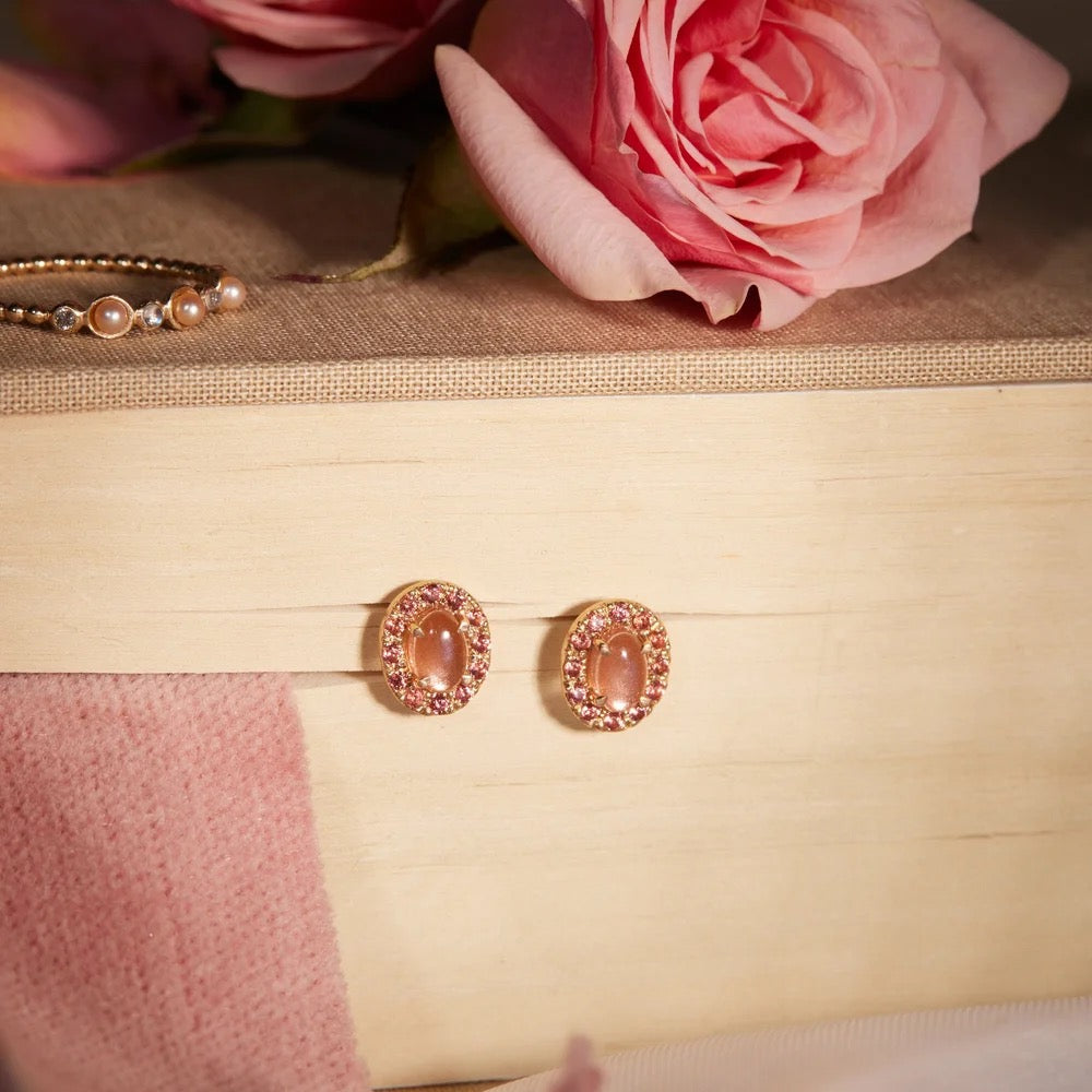 Sunstone and Spinel Studs