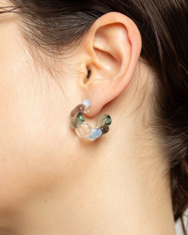 Ribbed Glass Mini Hoops