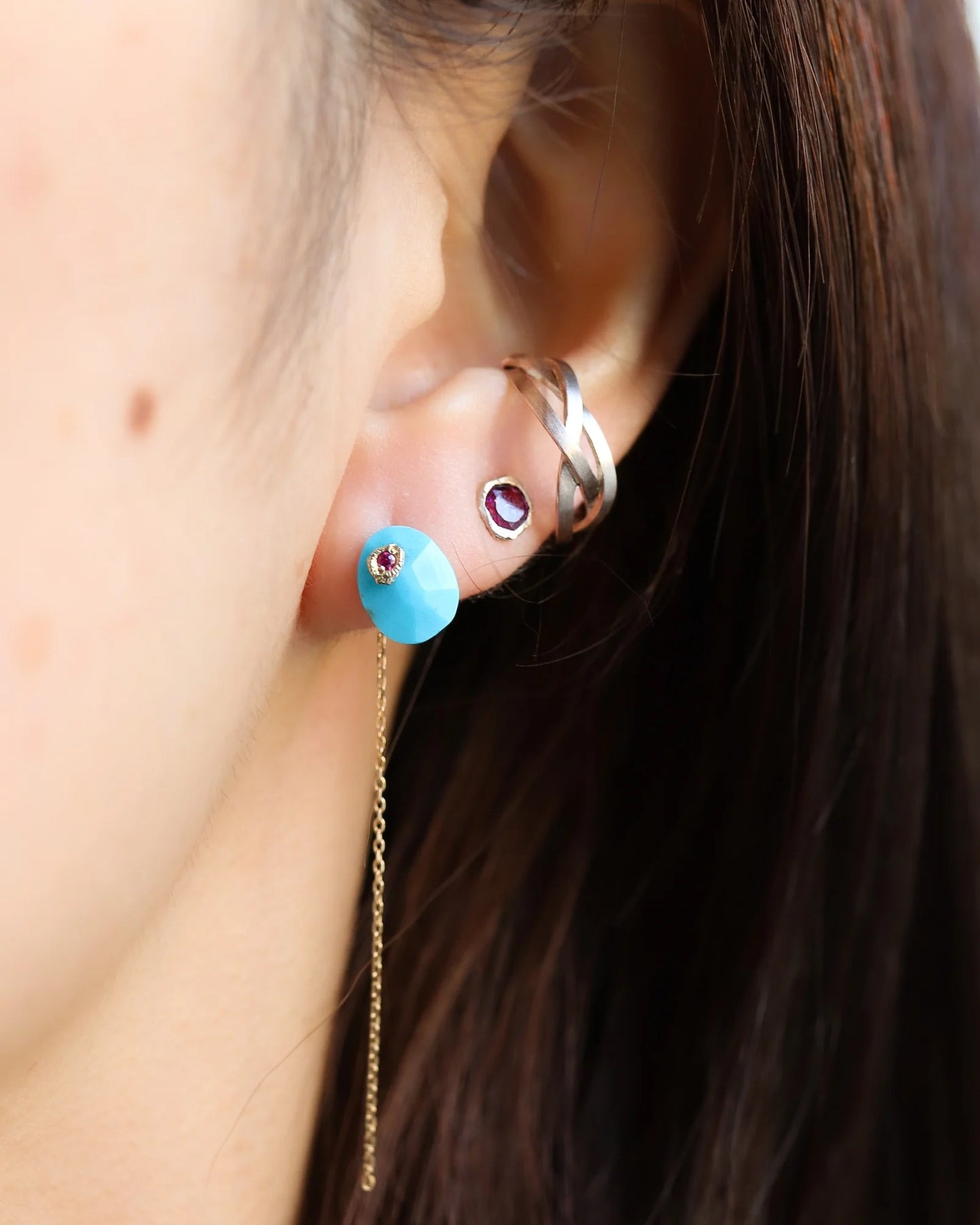 Turquoise Flat Earrings