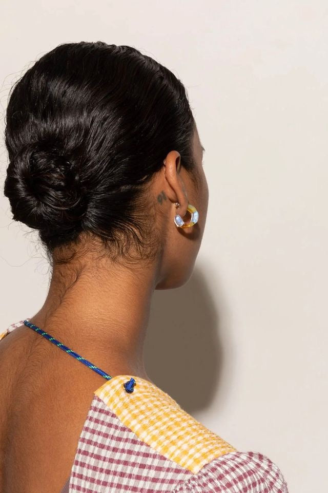 Two Tone Glass Mini Hoops