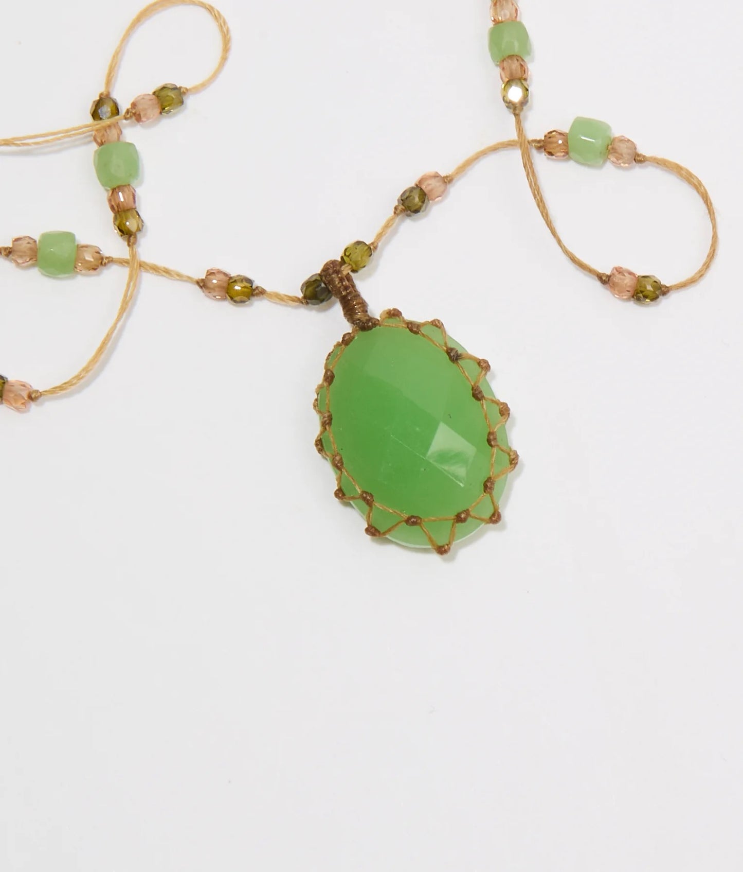 Long Tibetan Chrysoprase Pendant