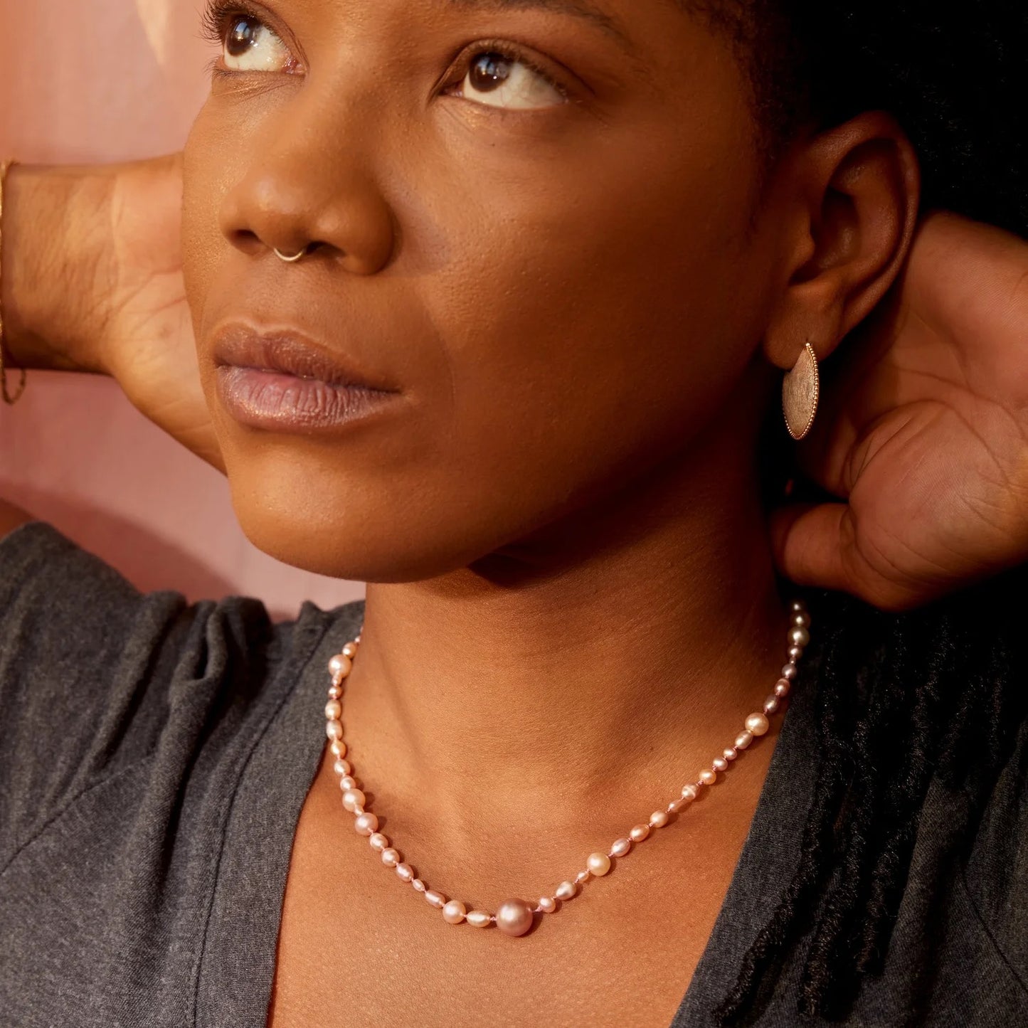 Garden Rose Pearl Strand Necklace