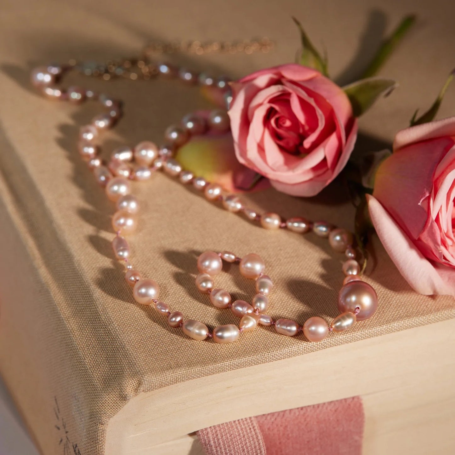 Garden Rose Pearl Strand Necklace