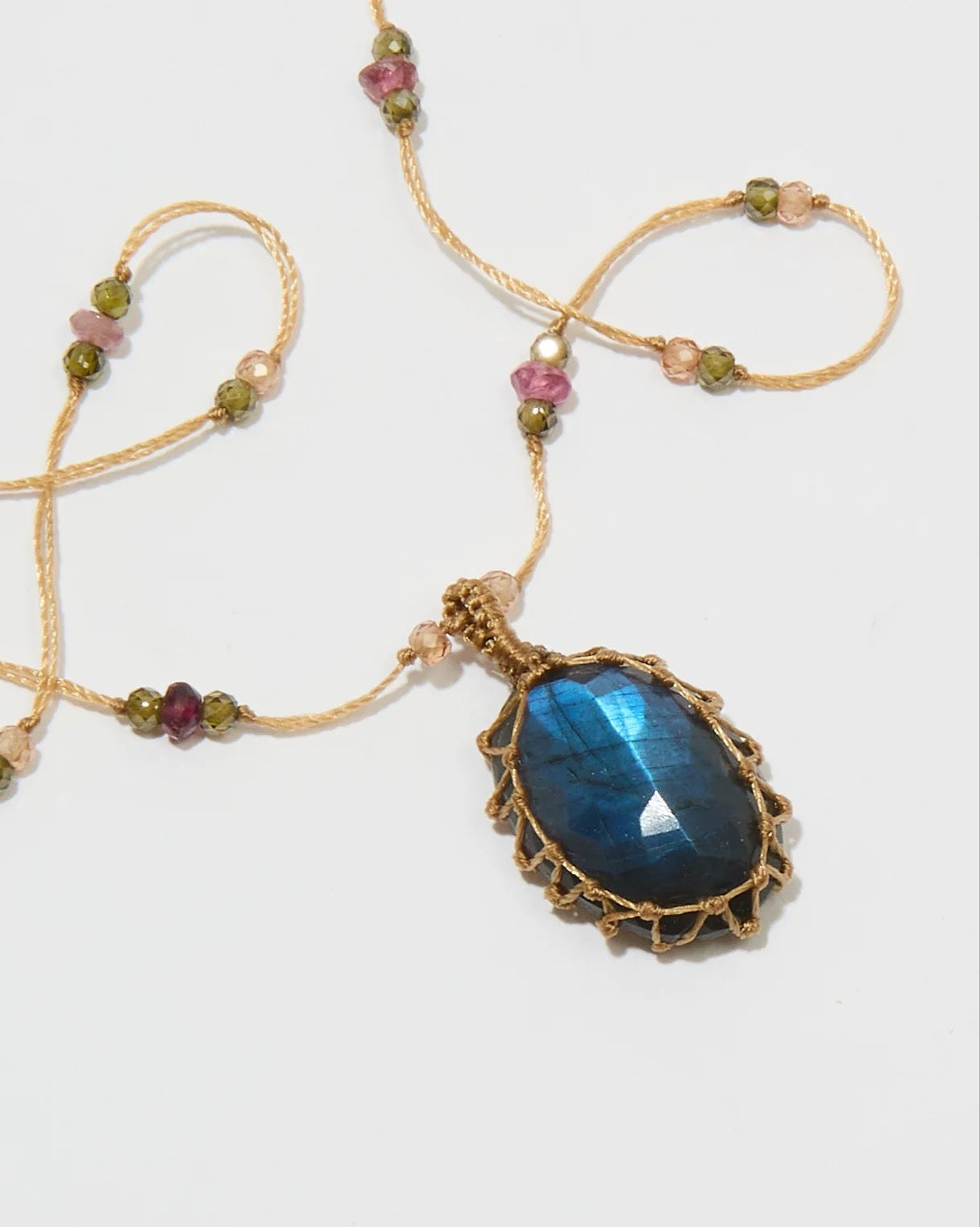 Long Tibetan Labradorite Pendant