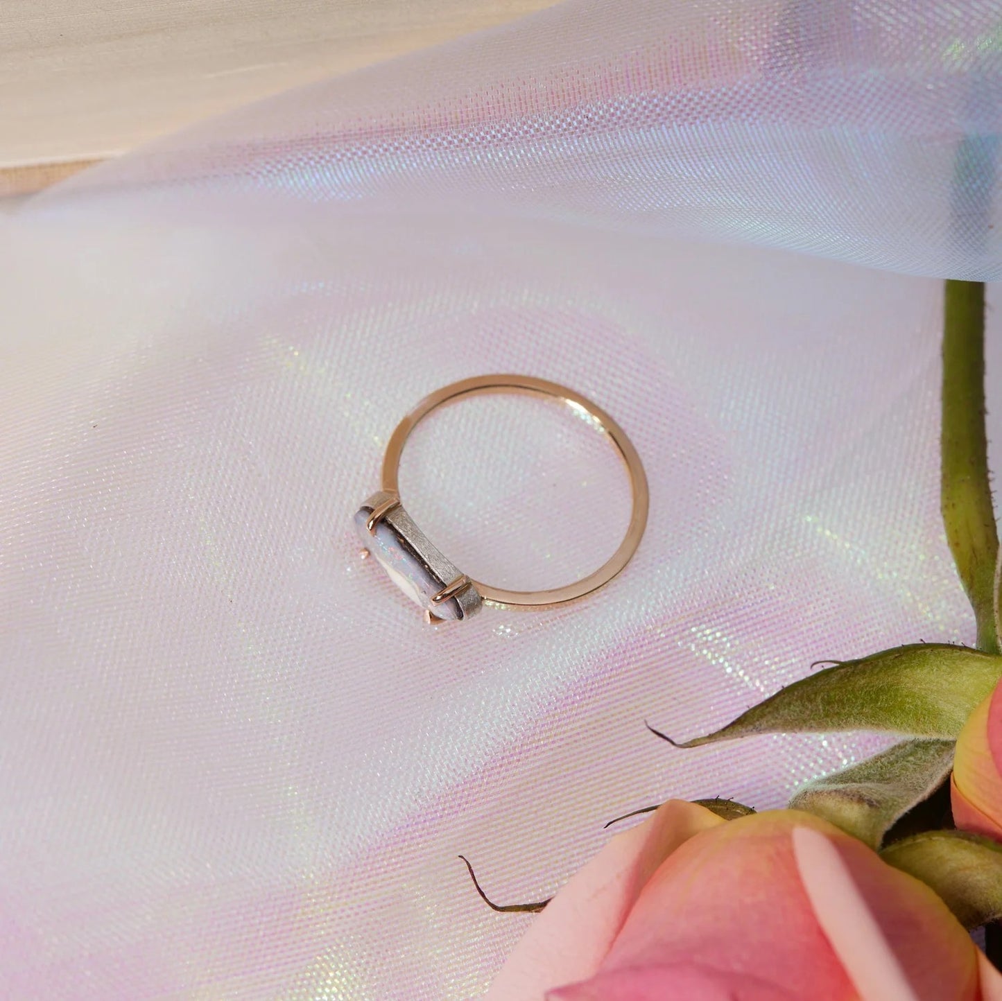Australian Boulder Opal Ring