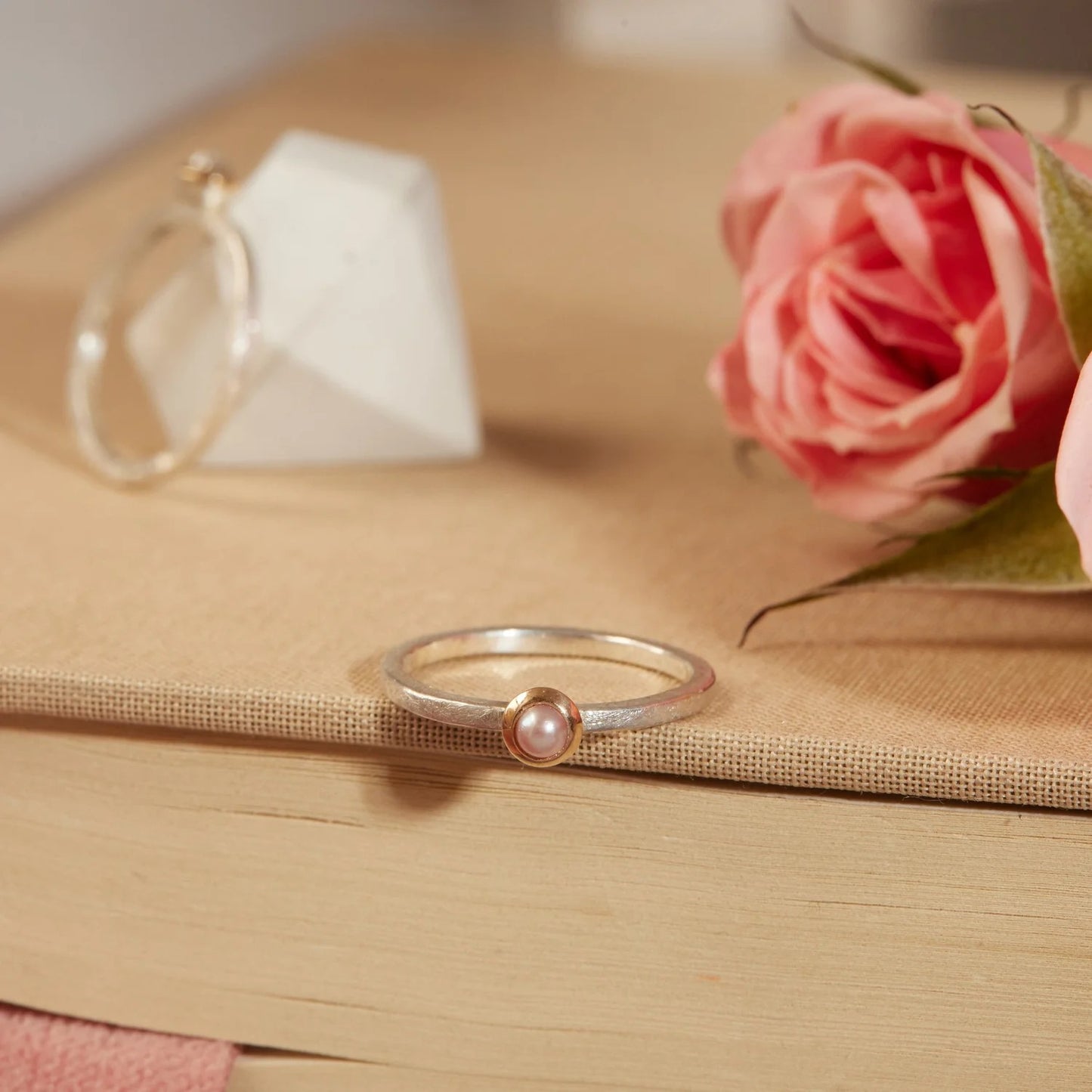 Petite Pearl Solitaire Ring