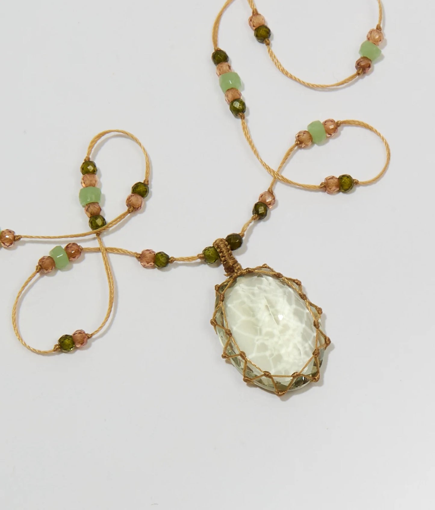 Short Tibetan Green Amethyst Pendant
