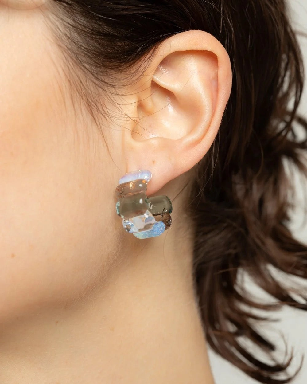 Ribbed Glass Mini Hoops