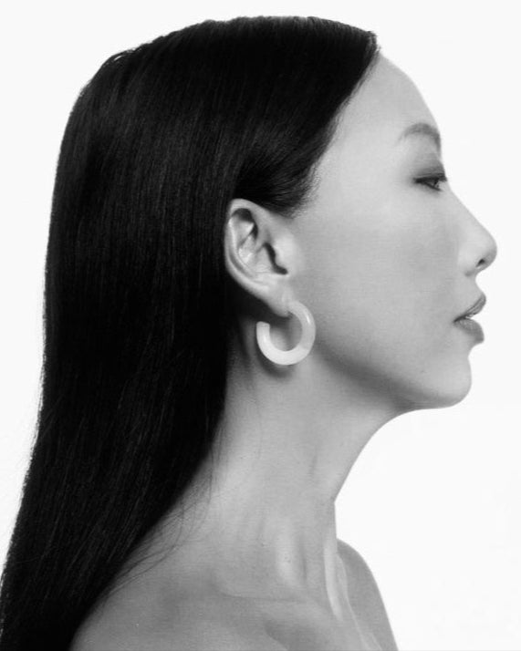 Two Tone Hoops - White