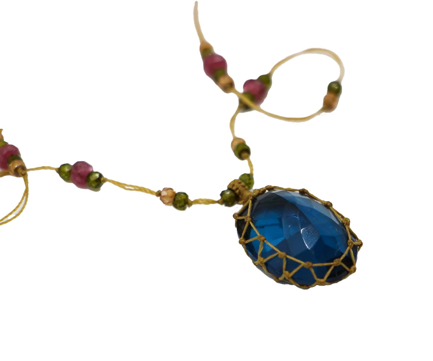 Short Tibetan Tanzanite Indian Crystal Pendant