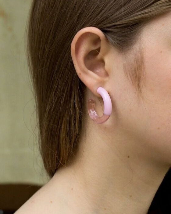 Two Tone Hoops - Pink