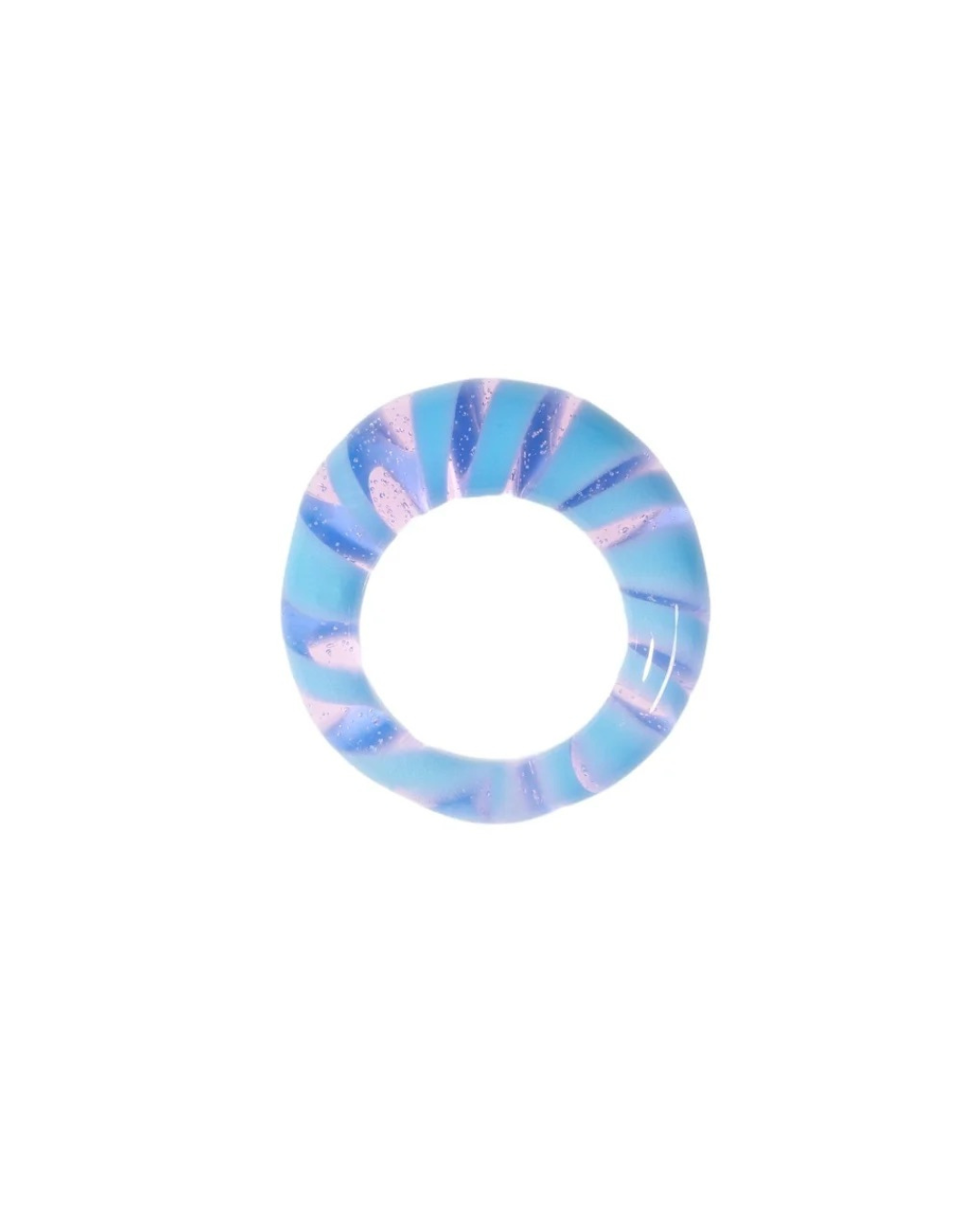 Spiral Glass Ring in Periwinkle