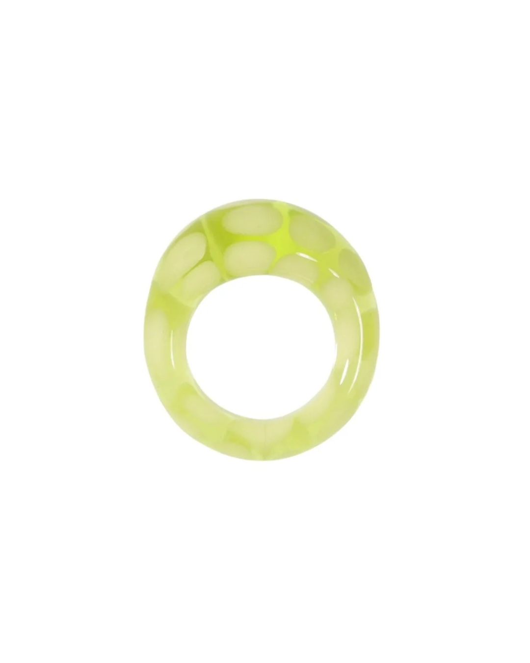 Polta Dots Glass Ring in Green Apple