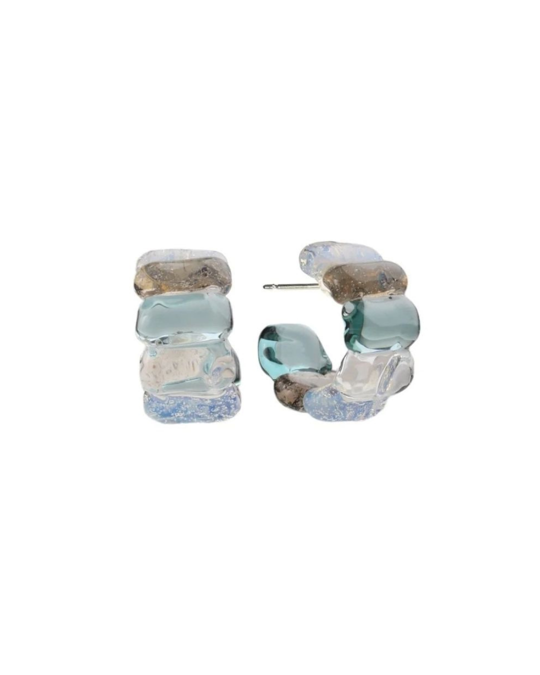 Ribbed Glass Mini Hoops