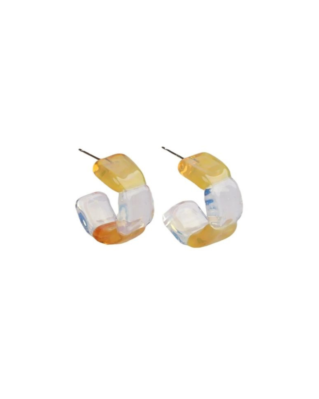 Two Tone Glass Mini Hoops