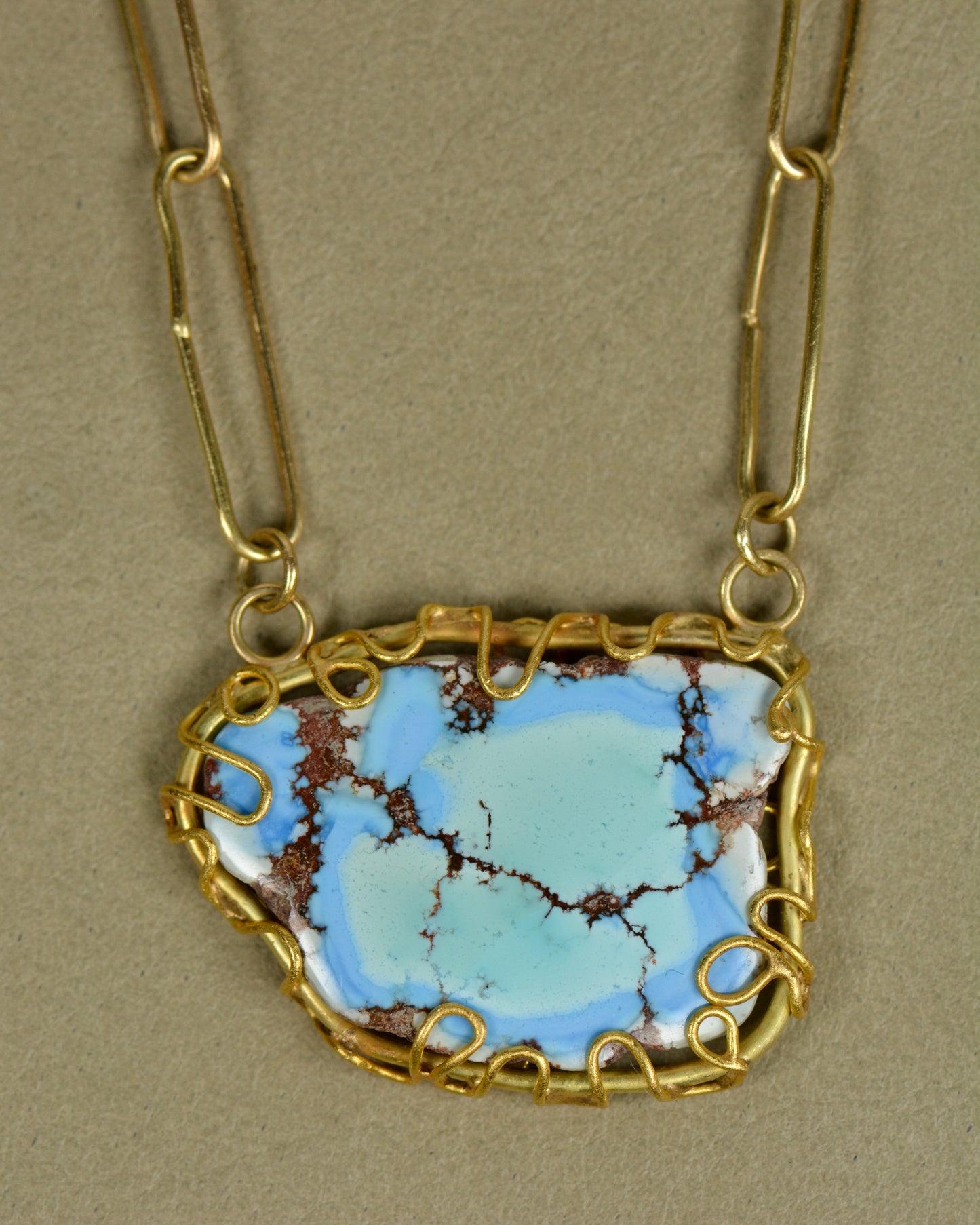 Lavender Turquoise Squiggle Necklace