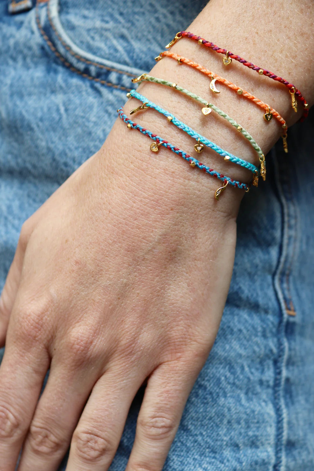 Celestial Charms Bracelet in Tangerine
