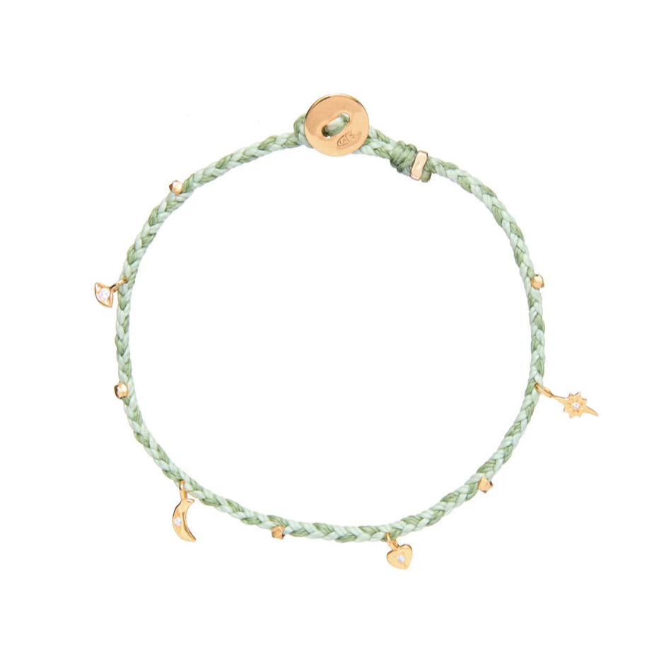 Celestial Charms Bracelet in Sage