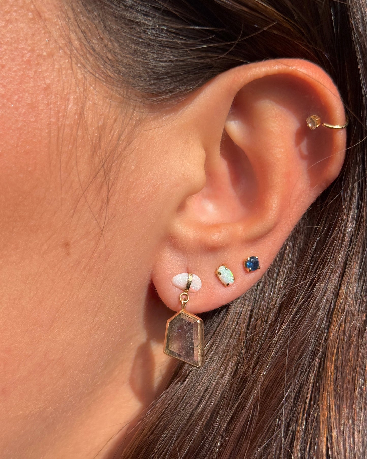 Opal & Watermelon Tourmaline Earrings