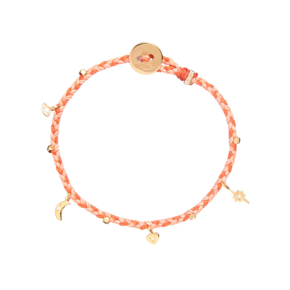 Celestial Charms Bracelet in Tangerine