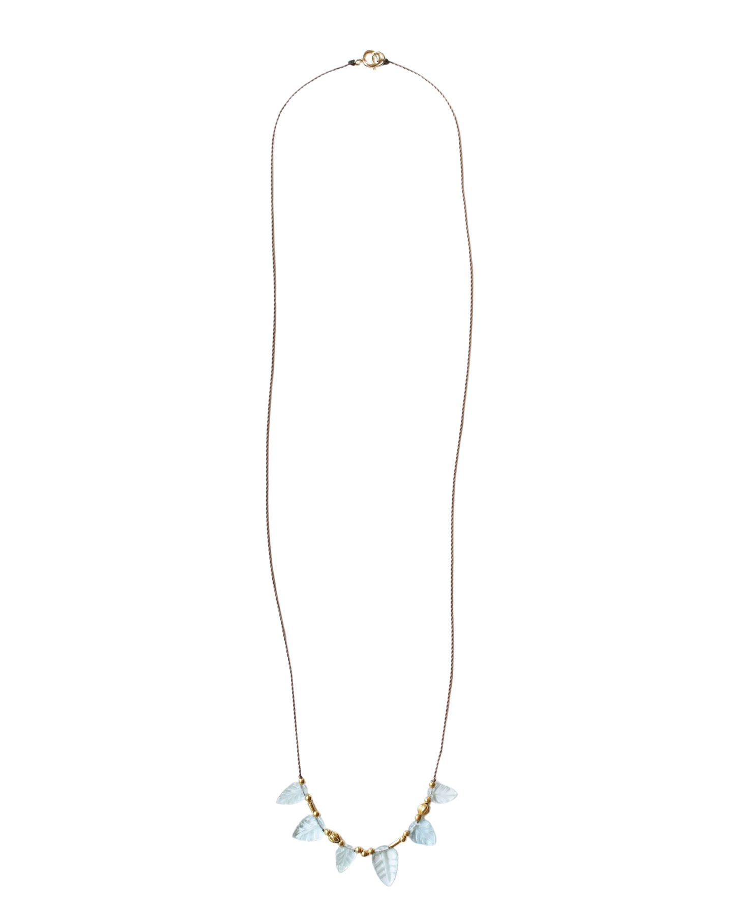 Aquamarine Leaf Necklace