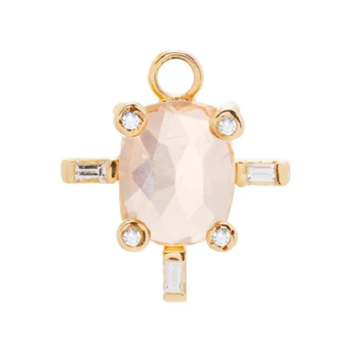Juno Morganite Earring Charm with Diamonds