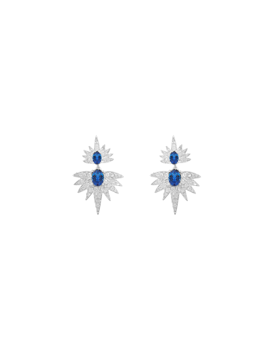 Art Deco Blue Sapphire Earrings