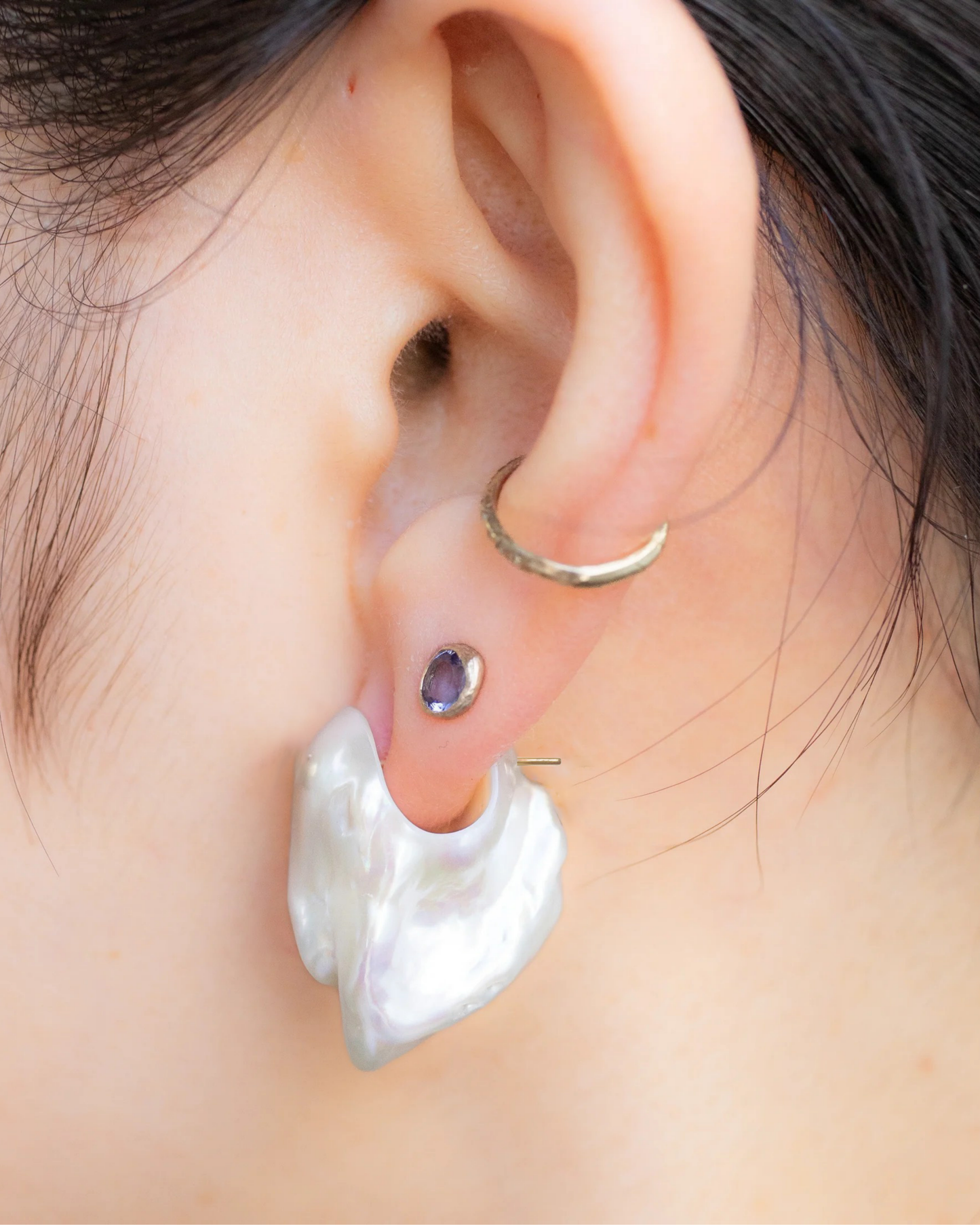 Baroque Pearl Rock Earrings