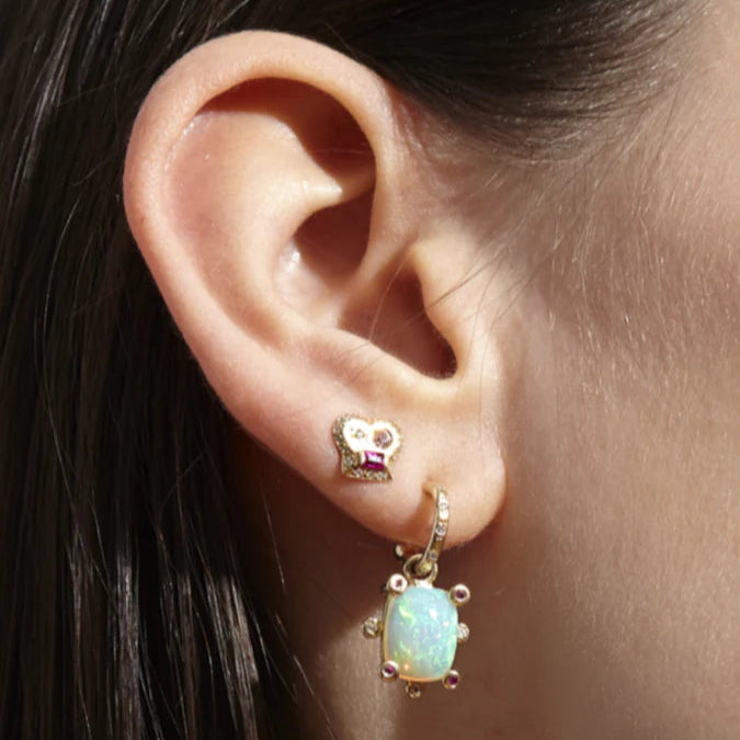 Genie Opal Earring Charm with Diamonds