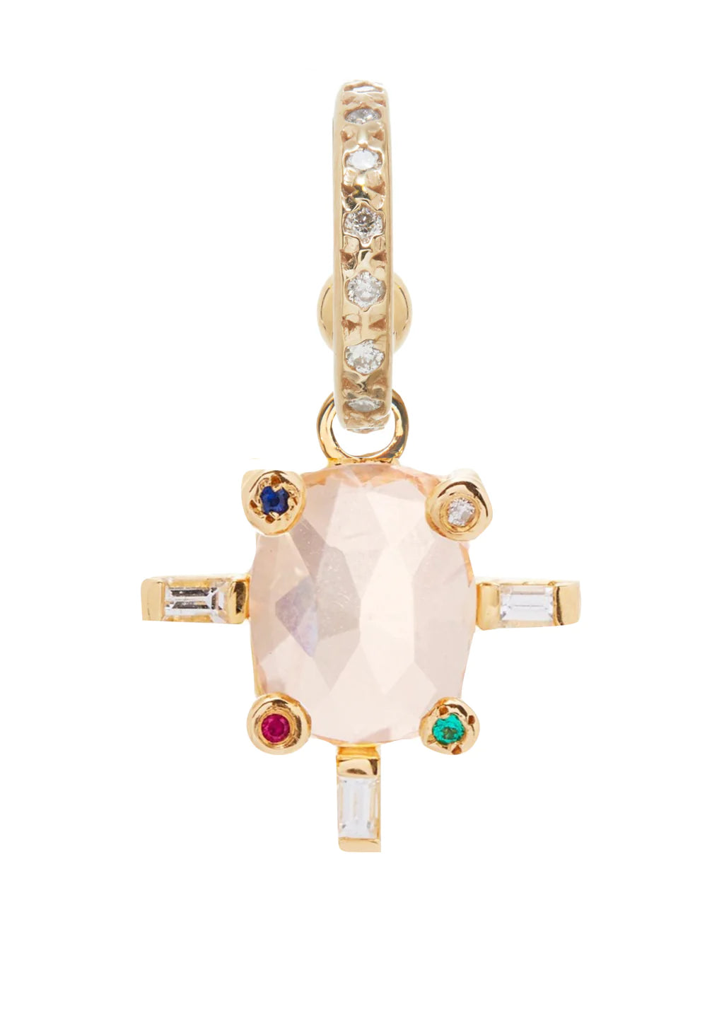 Juno Morganite Earring Charm with Sapphires