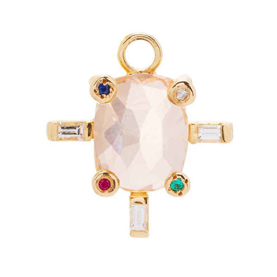 Juno Morganite Earring Charm with Sapphires