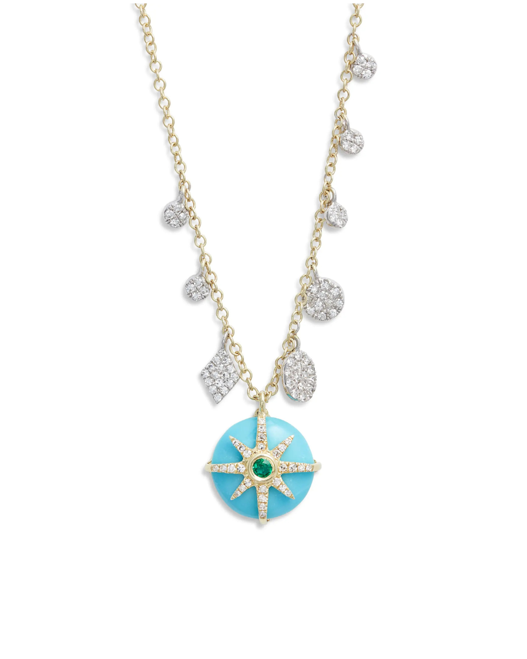 Turquoise and Emerald Starburst Necklace