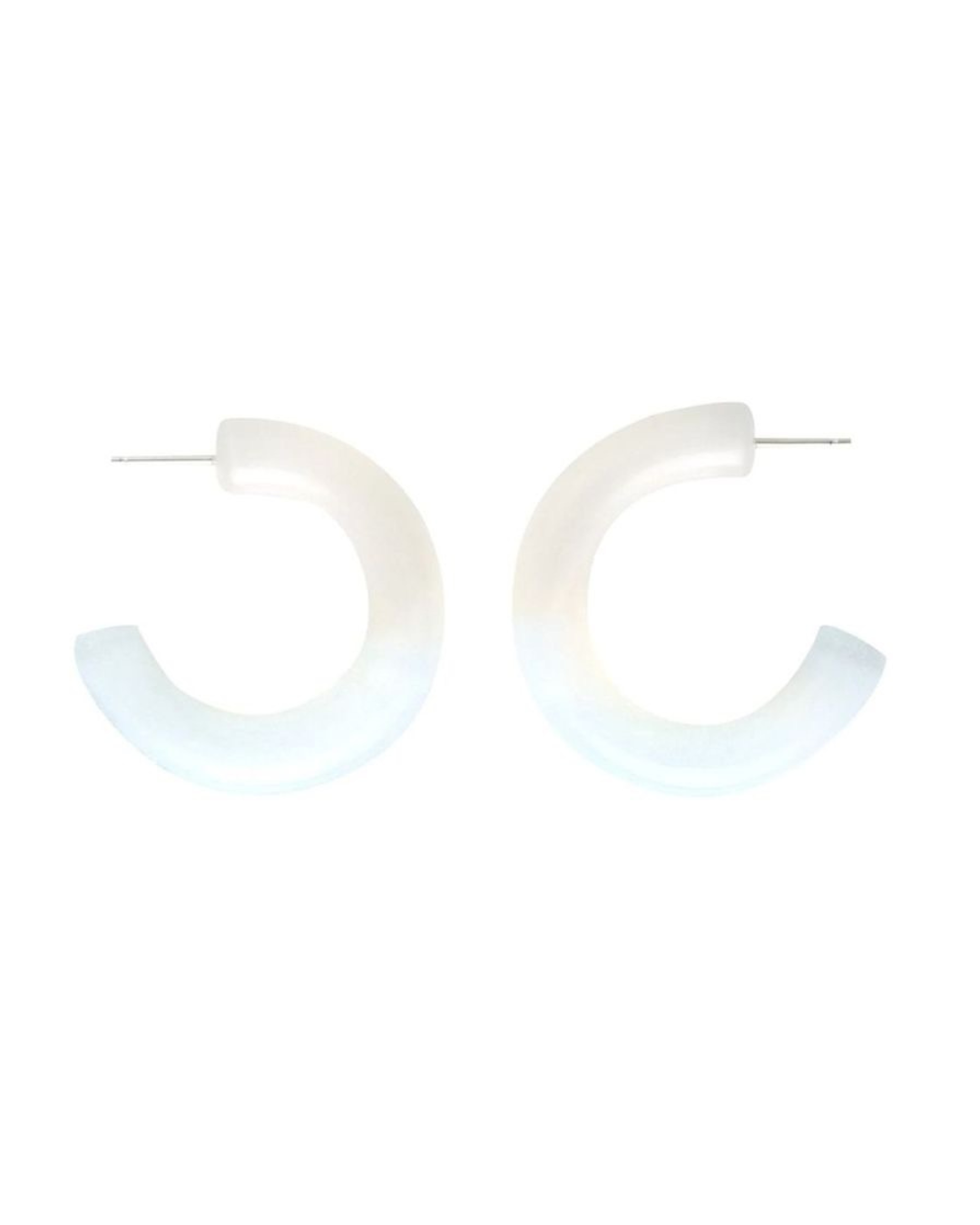 Two Tone Hoops - White